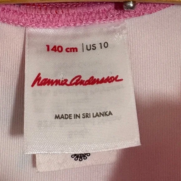 Hanna Andersson Girls Pink Strawberry Long Sleeve Rash Guard Swimsuit Size 10 - Picture 2 of 3